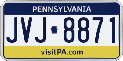 PA license plate JVJ8871