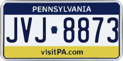 PA license plate JVJ8873