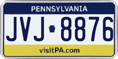 PA license plate JVJ8876