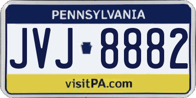 PA license plate JVJ8882