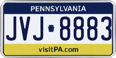 PA license plate JVJ8883