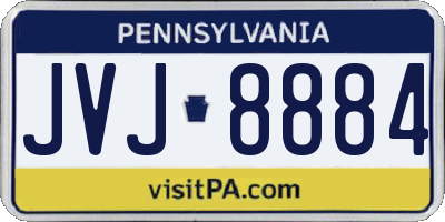 PA license plate JVJ8884