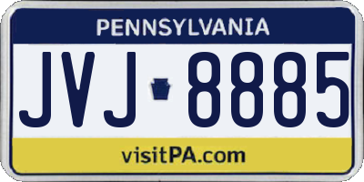 PA license plate JVJ8885