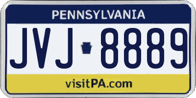 PA license plate JVJ8889