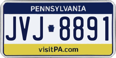 PA license plate JVJ8891