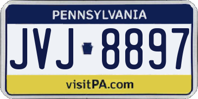PA license plate JVJ8897
