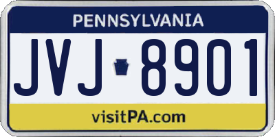 PA license plate JVJ8901