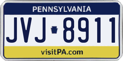 PA license plate JVJ8911