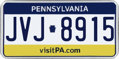 PA license plate JVJ8915