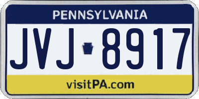 PA license plate JVJ8917