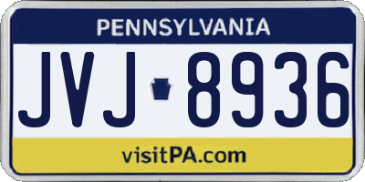 PA license plate JVJ8936