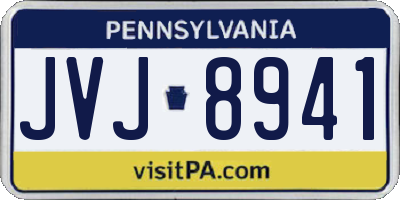 PA license plate JVJ8941