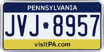 PA license plate JVJ8957
