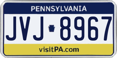 PA license plate JVJ8967