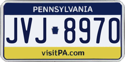 PA license plate JVJ8970
