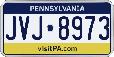 PA license plate JVJ8973