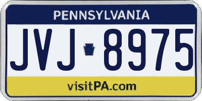 PA license plate JVJ8975