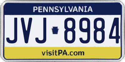 PA license plate JVJ8984