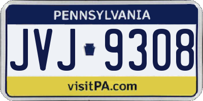 PA license plate JVJ9308