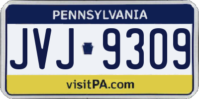 PA license plate JVJ9309