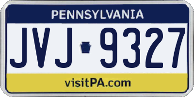 PA license plate JVJ9327