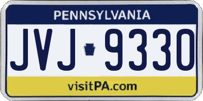 PA license plate JVJ9330