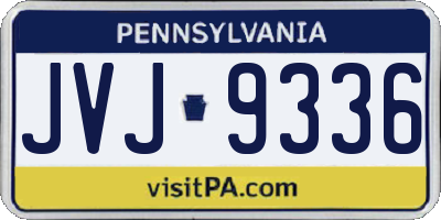 PA license plate JVJ9336