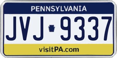 PA license plate JVJ9337