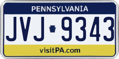 PA license plate JVJ9343