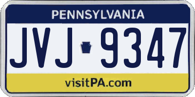 PA license plate JVJ9347