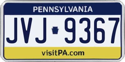 PA license plate JVJ9367