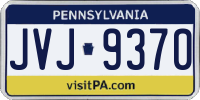 PA license plate JVJ9370