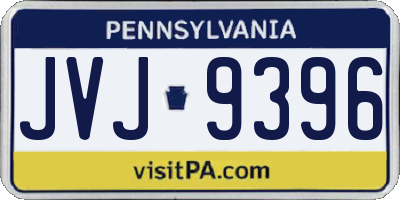 PA license plate JVJ9396