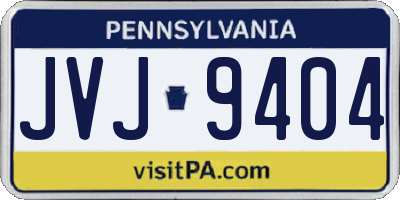 PA license plate JVJ9404