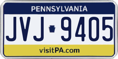 PA license plate JVJ9405