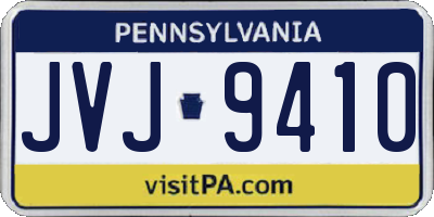 PA license plate JVJ9410