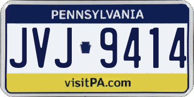 PA license plate JVJ9414