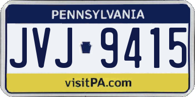 PA license plate JVJ9415