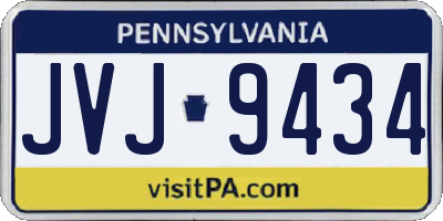 PA license plate JVJ9434