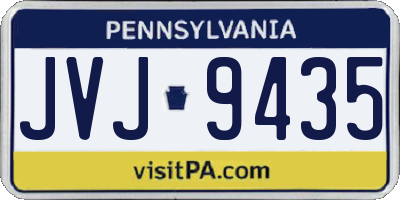 PA license plate JVJ9435