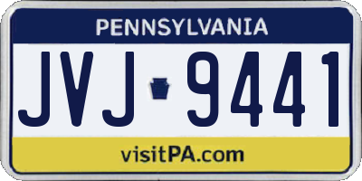 PA license plate JVJ9441