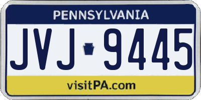 PA license plate JVJ9445