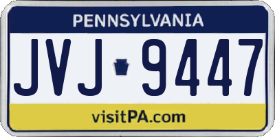 PA license plate JVJ9447