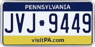 PA license plate JVJ9449