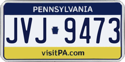 PA license plate JVJ9473