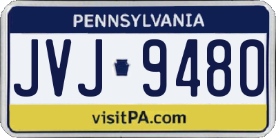 PA license plate JVJ9480