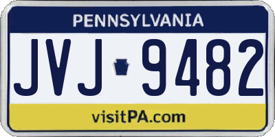 PA license plate JVJ9482