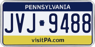 PA license plate JVJ9488