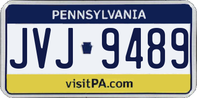 PA license plate JVJ9489