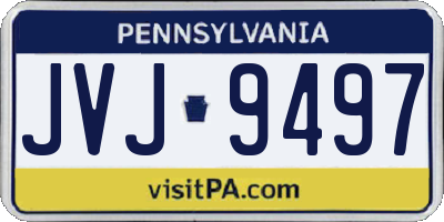 PA license plate JVJ9497